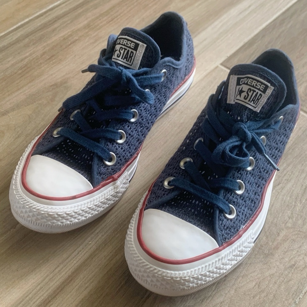 Converse All Star Navy Crochet Low Top Sneaker Size 6